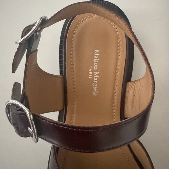 Maison Margiela Tabi Mary Jane Sandals – Burgundy Leather / Iconic Tabi Toe - Picture 7 of 7